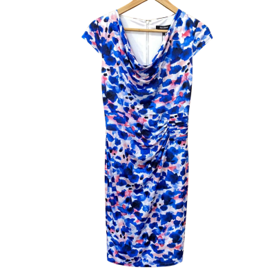 Diana Ferrari Blue/Pink Patterned Dress Size 8