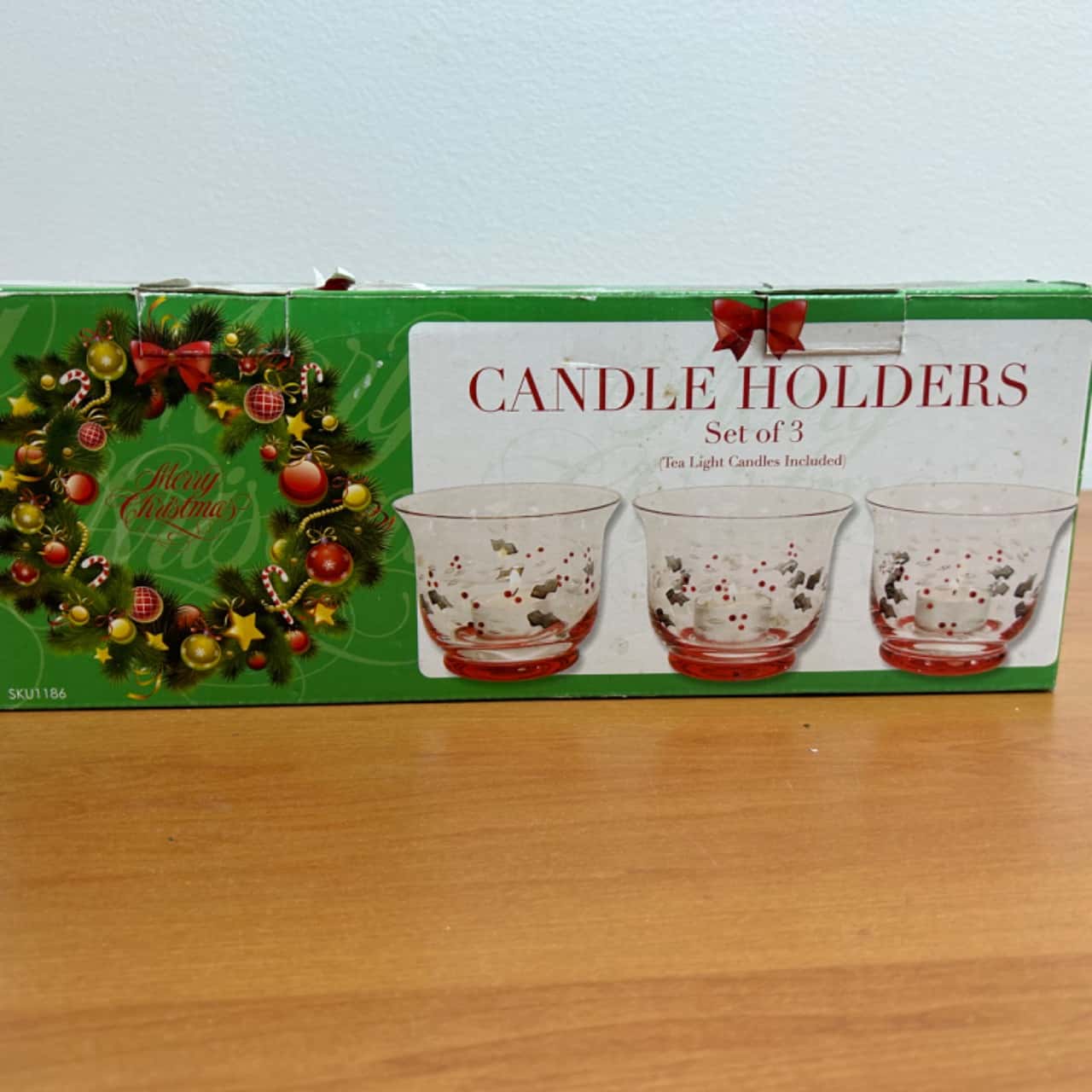 Set of 3 Christmas tea light holders (s)