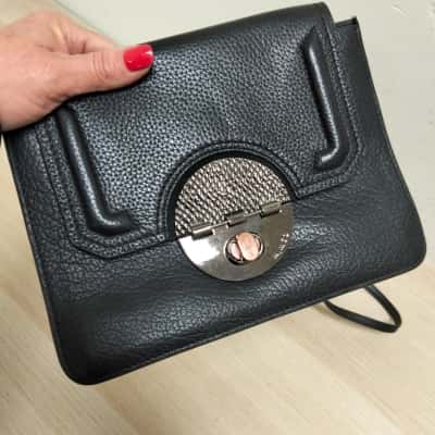 Mimco Womens Turnlock Sling Black Bag VGUC