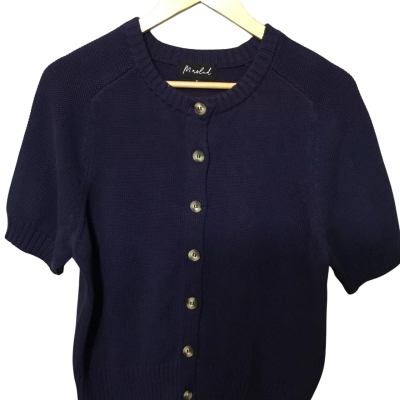  Marled Womens  Size S Button Up Cardigan Navy Blue 