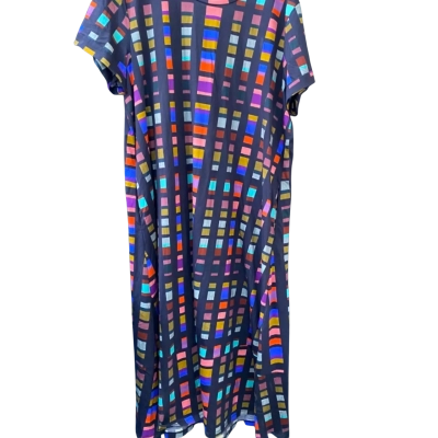 ELK Size 20 Maxi Dress Black  / Multicoloured 
