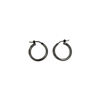 Sterling Silver (925) ITALY Hinged Hoop Earrings (5 grams)