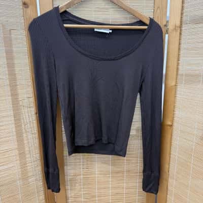 Scanlan Theodore Womens  Size M Long Sleeve Top Brown 