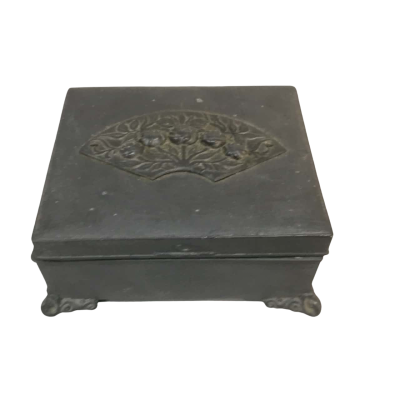 Vintage Wood Lined Cigarette / Trinket Box Approx 9.5 x 8cm