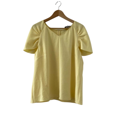 Veronika Maine Women's  Size 14 Yellow V-Neck Blouse Flared Flowy (**Brand New** RRP $159)