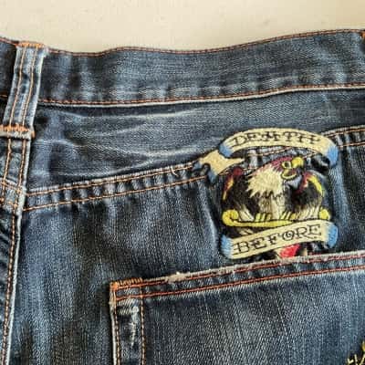Ed Hardy 1973 speciality men’s jeans with eagle - Significant Other Mens  Size 34 Blue 