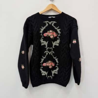  Vintage RJay Honey 100% Wool Jumper - Size S 
