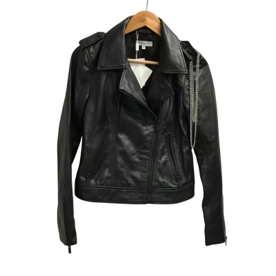 NWT Wayne Cooper Womens  Size 8 Biker Jacket Black  