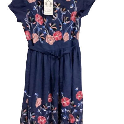  Womens  Size 14 Casual Dress Floral / Navy Blue 
