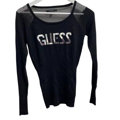 Guess Womens  Size M Long Sleeve Top Black  