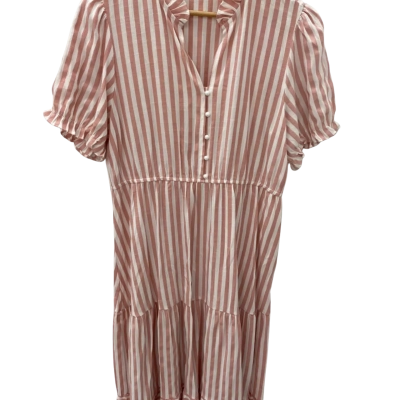  Womens  Size 16 Short Sleeve Dress  Pink  / Striped / White 