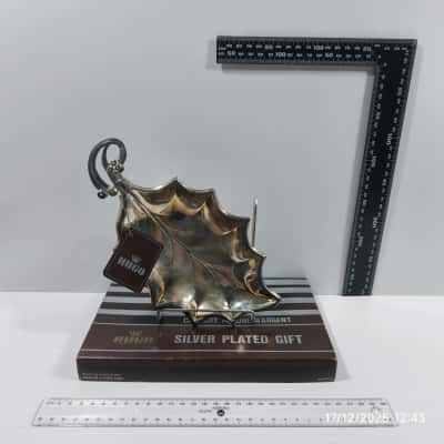 Hugo Silver Plated EP on Steel Gift Footed Leaf Candy Trinket Dish Pre Owned 