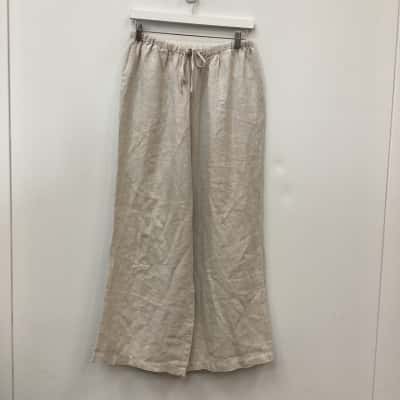 AERE Womens  100% LINEN Size 12 High Waisted/ Wide Leg Pants Other 