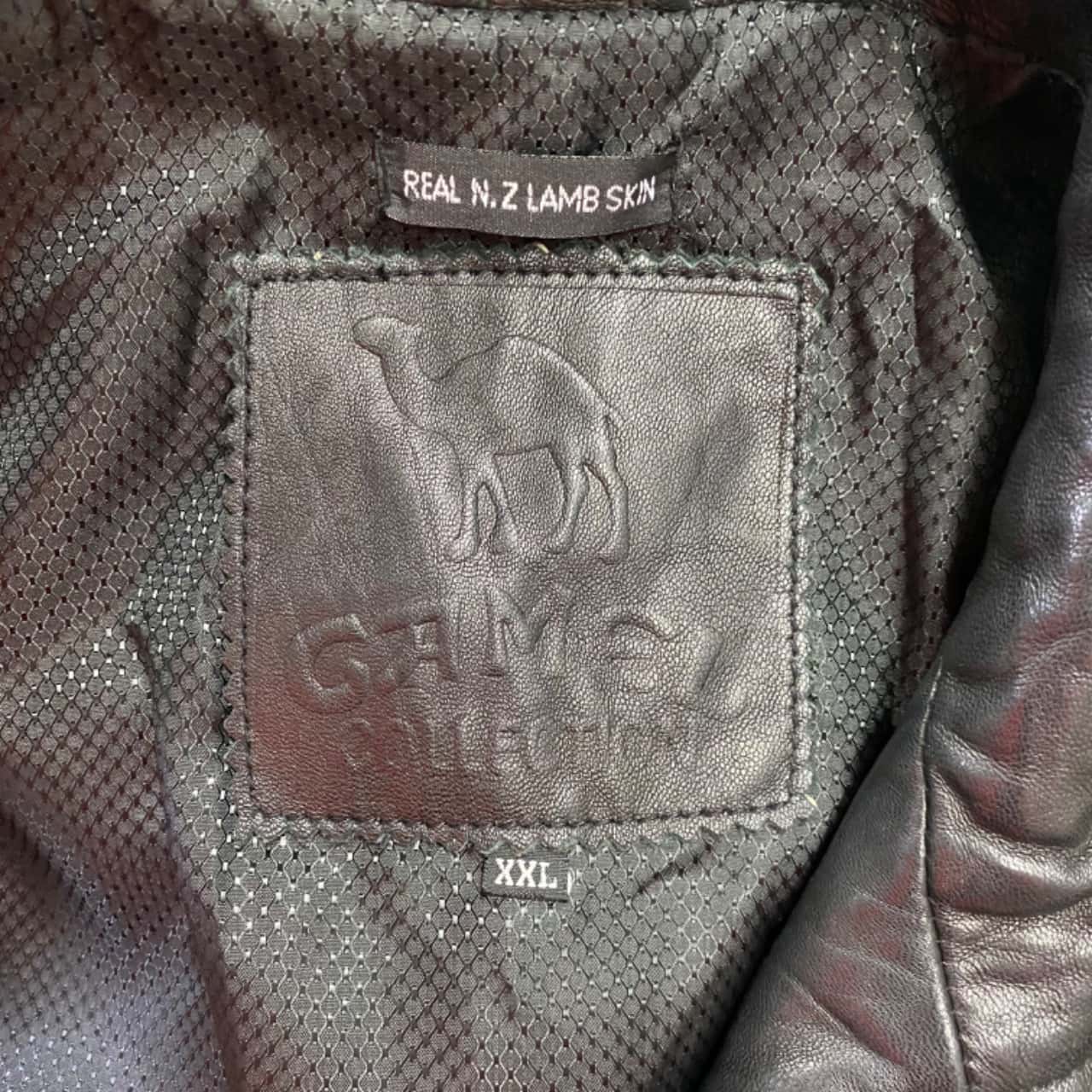 Camel Collection Womens Size XXL Leather Jacket Black (s)