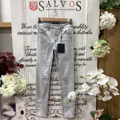 Bettina Liano Brand! BNWT BLEACHED DETAIL JEAN! SKINNY JEAN! Womens  Size 6 Bleached Jeans / Skinny Jeans Grey 