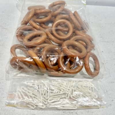 Wooden Curtain Rings for Pinch Pleat Curtains 