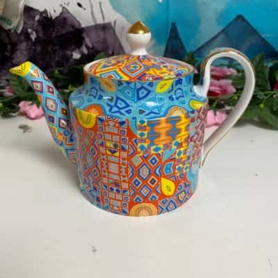 Teapot T2 Multicoloured W/Gold Trim