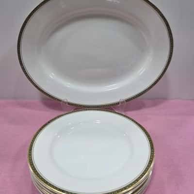  VINTAGE J & G Meakin Serving Plate and 7 side plate