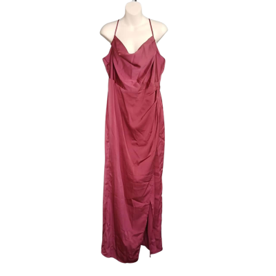 CHANCERY  Illusion Midi Burgundy Dress Womens  Size 18