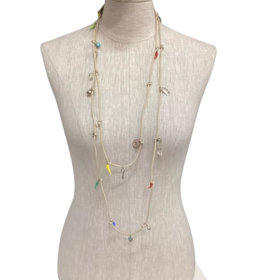 Alliegro Braided Leather 78" Wrap Bracelet Necklace or Anklet Protection Charms