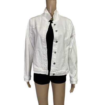 Womens blue illusion white jacket size M