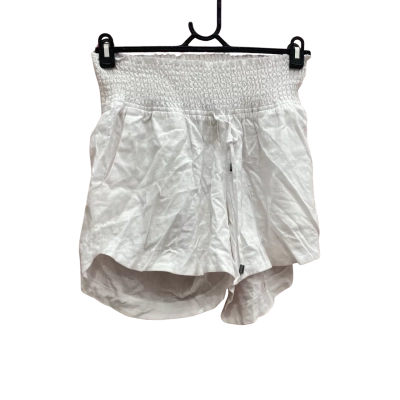 Ripe Womens Size 14 White Bryon Shirred Linen Shorts