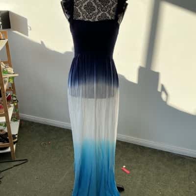  Womens  Size 14 Party Dress Blue / Pattern 