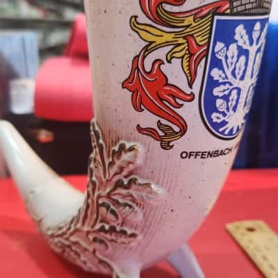 German horn - Vintage ceramic drinking horn