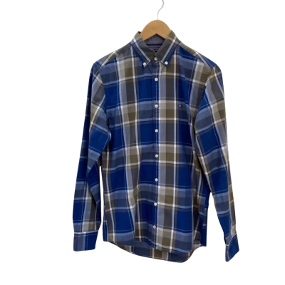 Tommy Hilfiger Mens  Size XS Checked Long Sleeve Shirt Blue / Grey / White 