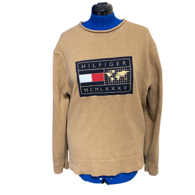 Tommy Hilfiger Mens Beige Knitted Jumper Size L