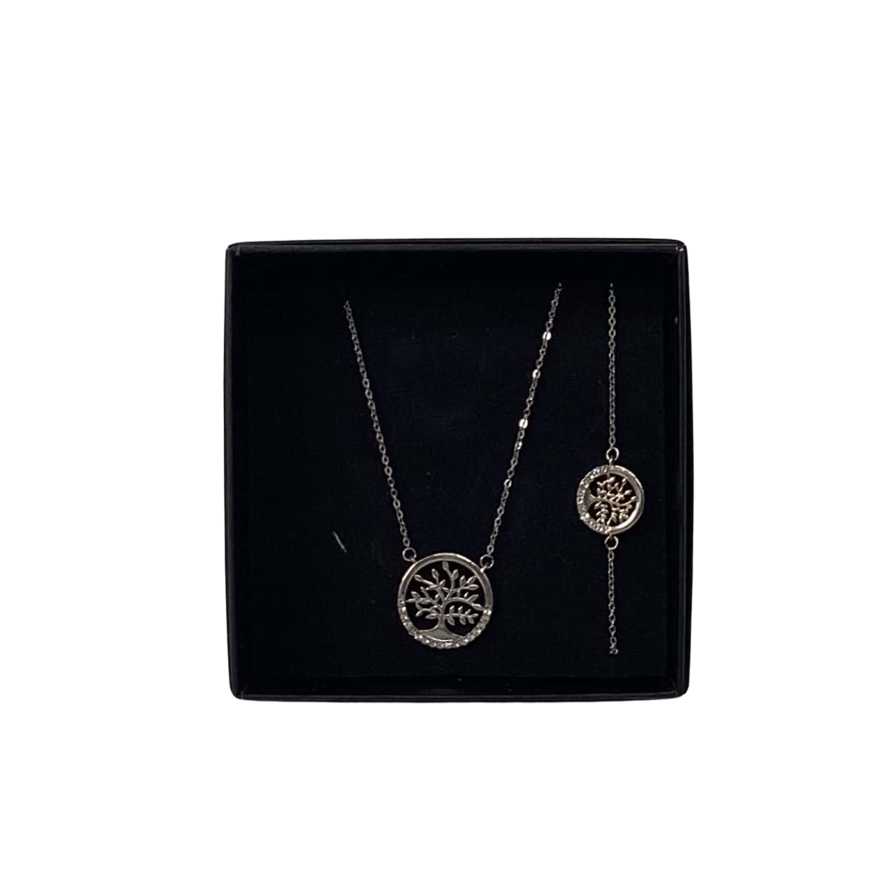 Pierre Cardin Women's Bracelet/ Necklace Silver Toned Set with Cubic