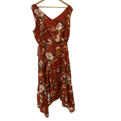 Liz Jordan Womens  Size 18 Wrap Dress Burnt Orange 