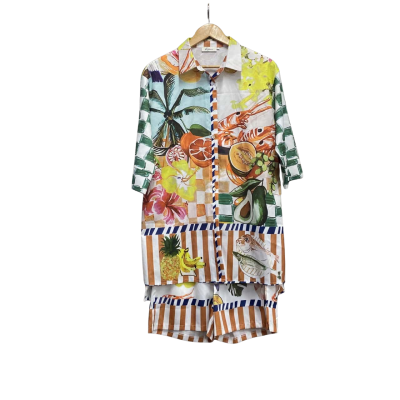 Rotimia Womens  Size L Shirt + Shorts Set Multicoloured 