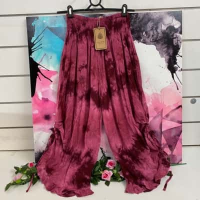 Womens Tree of Life Tie Dye 3/4Pants Easy Fit S/M/L