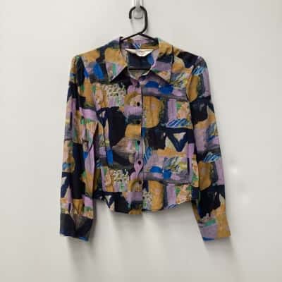 Gorman x Spencer Shakespeare Silk Blend Button Up Top Size 6