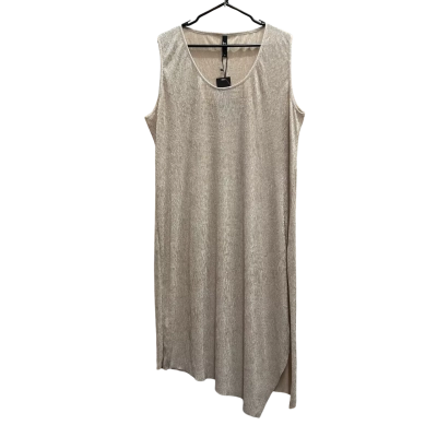 New With Tags TS Taking Shape Size M Sleeveless Beige with Silver Thread Midi Length Dress