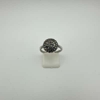 Vintage Sterling silver Marcasite Cluster Ring