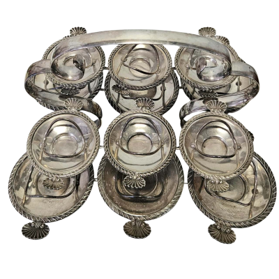 Antique 12 piece Silver Plated egg cruet.