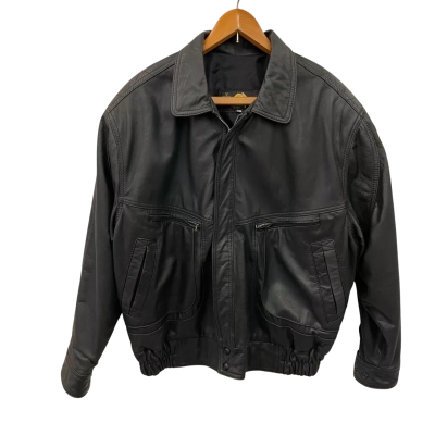  Huntly Mens  Size XL Leather Jacket Black  