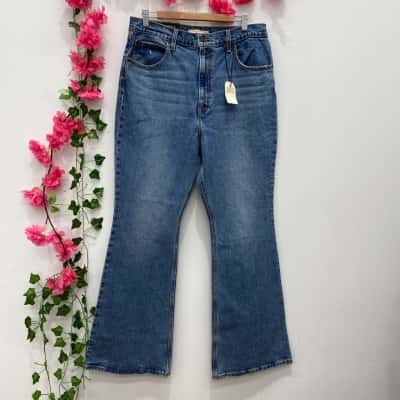Levi's Womens 70s High Flare Slim Fit Jeans Size 32 Blue 