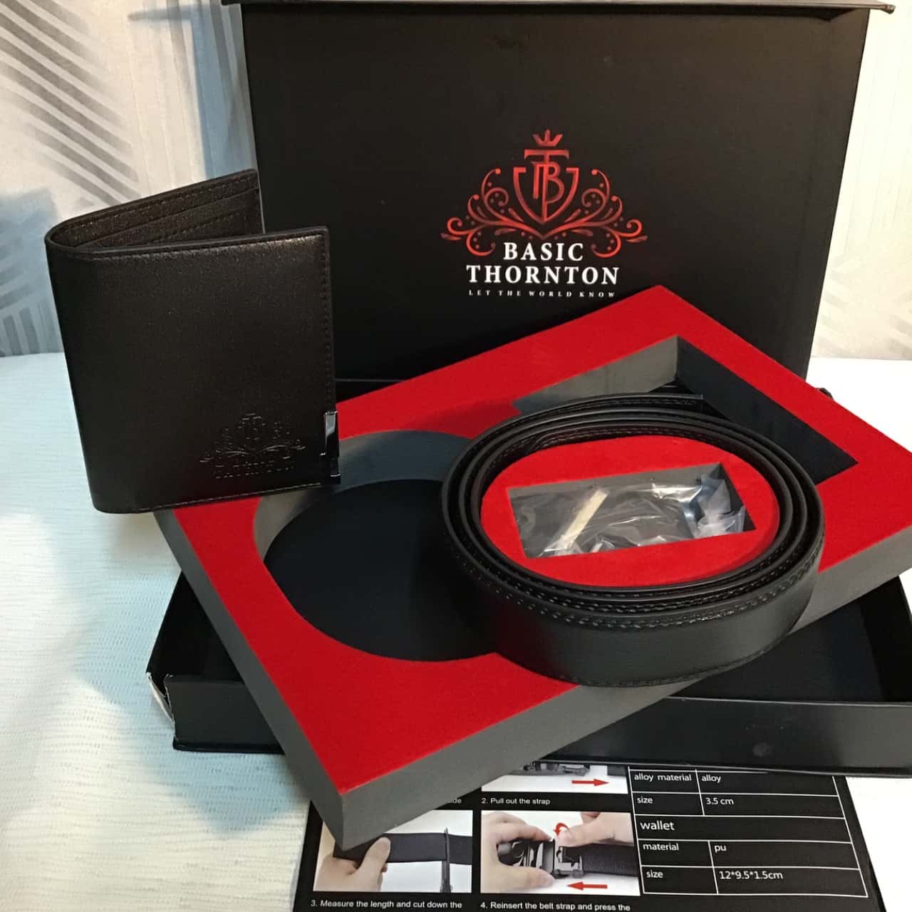 Basic Thornton Mens Black Belt And Wallet Set(s)