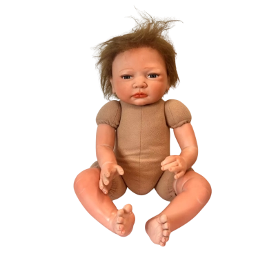 Realistic Reborn Baby Doll Brown Hair Blue Eyes Cloth Body