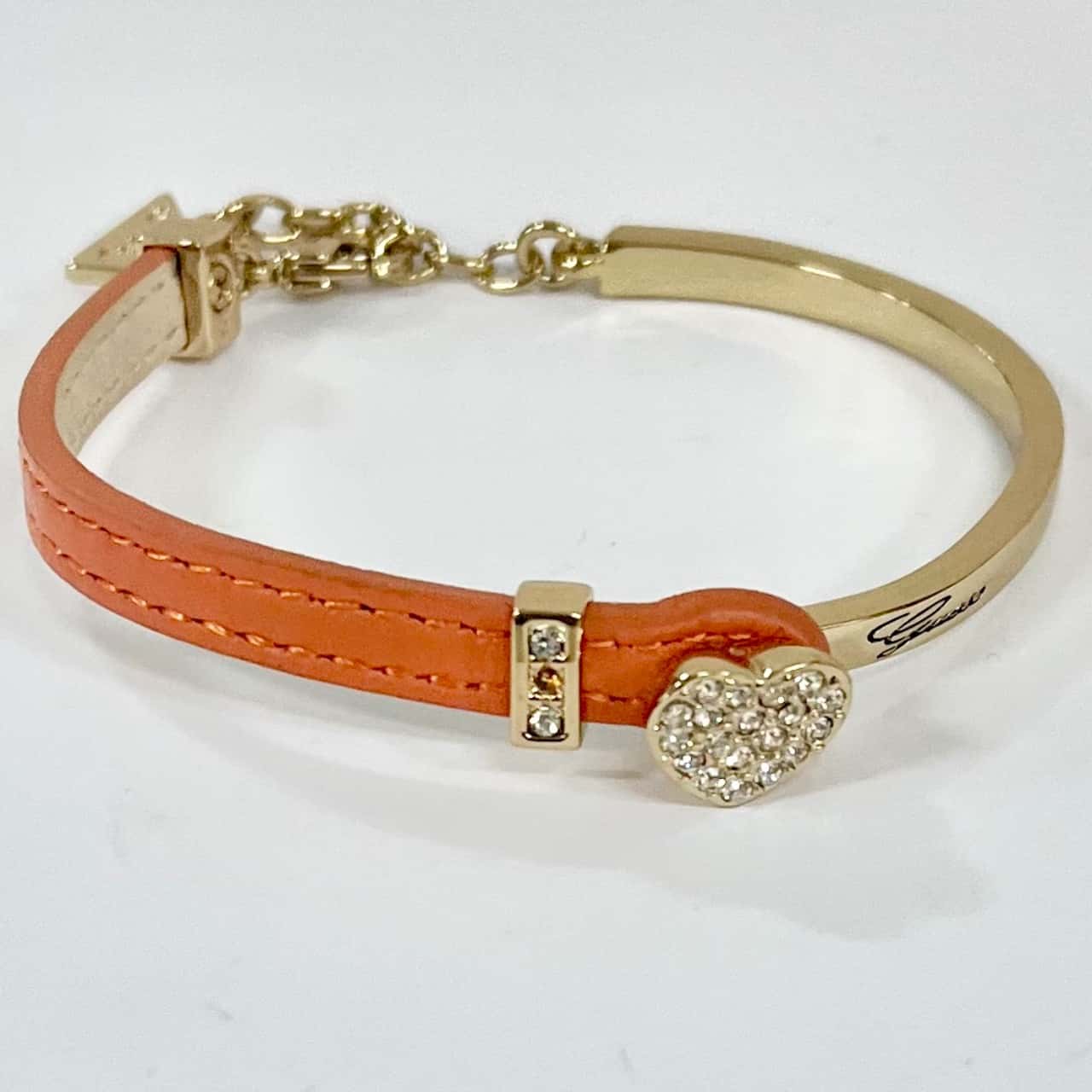 Guess Gold Leather Orange Bracelet s