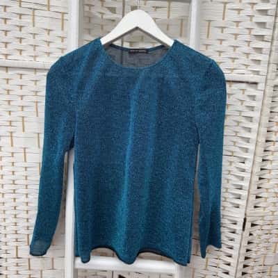 Scanlan Theodore Womens  Size XS Long Sleeve Top Turquoise 