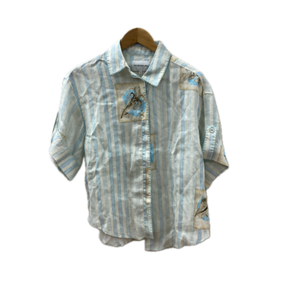 The Dreamers Label Womens  Size 0 Button Up Top Blue / Off White / Striped 