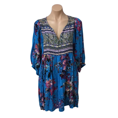 Womens Size L Multicoloured Pattern Short Sleeve Mini Dress 