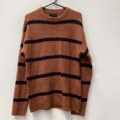  Womens  Size S Jumper Black  / Brown / Striped 