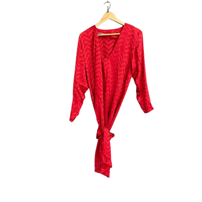 Vintage Carla Zampatti Red long sleeve midi dress Women's size 10 