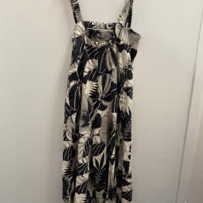  Veronica Maine Womens  Size 16 Sleeveless Jumpsuit Black  / White 