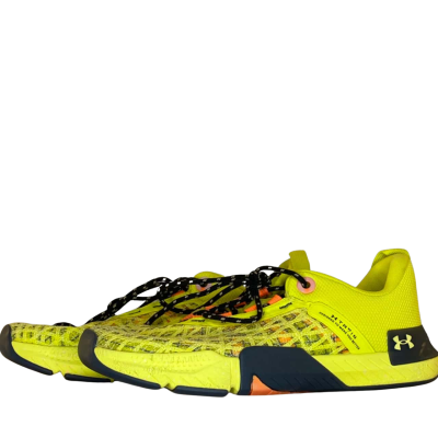 Under Armour Mens  Size 8 Sneakers Black  / Orange / Yellow 